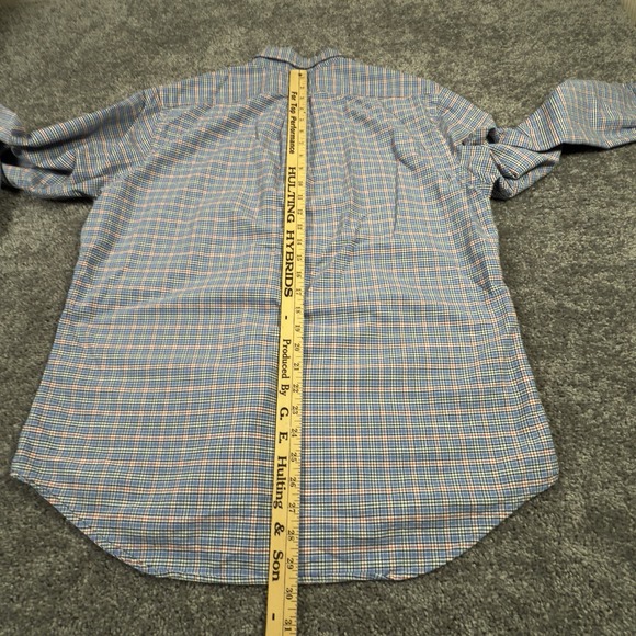 Ralph Lauren Shirt Mens L Blue Red Green L/S Button Down Up Flesh Pony - Picture 8 of 8
